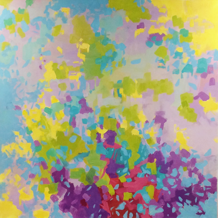 "Sun-flecked", oil on canvas, 40x40