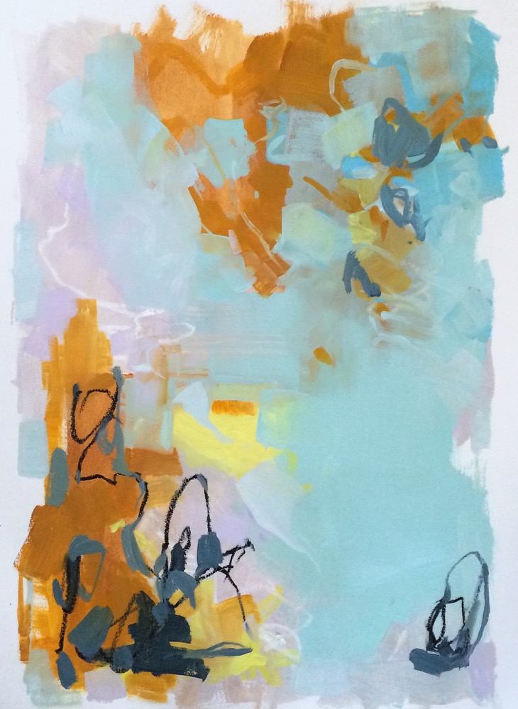 "Caress", oil on paper, 30x22, $1,000 @ Carrie Coleman Fine Art