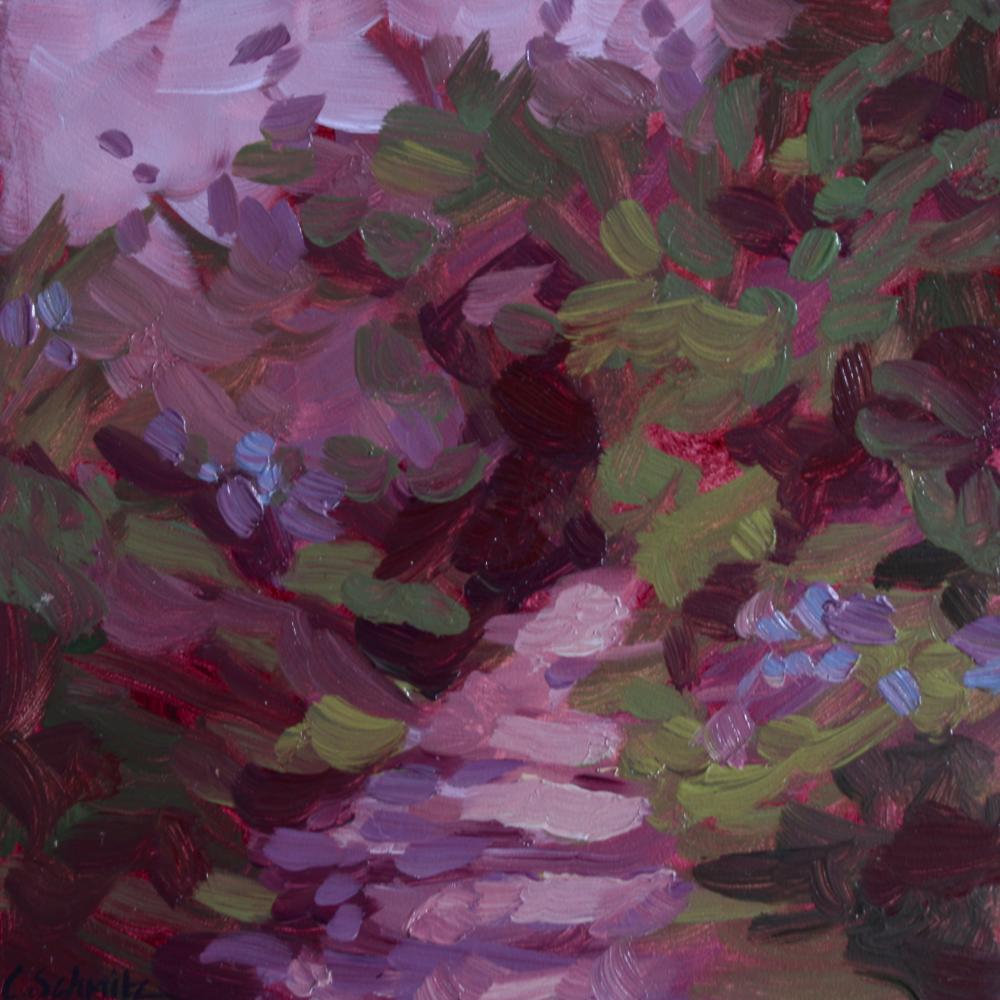 "Violet Traverse", oil on panel