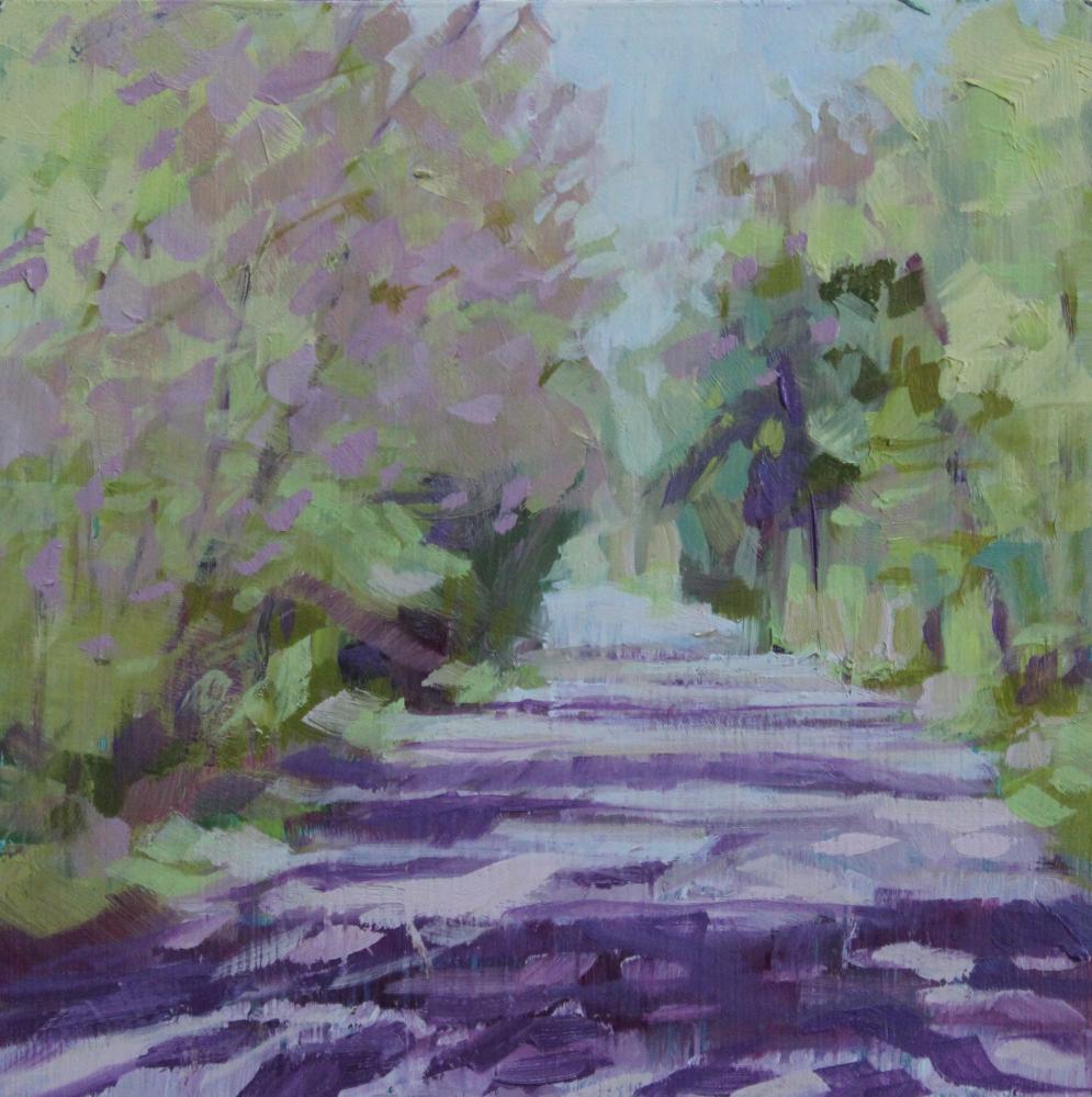 "South Road Spring", oil on panel, 6x6