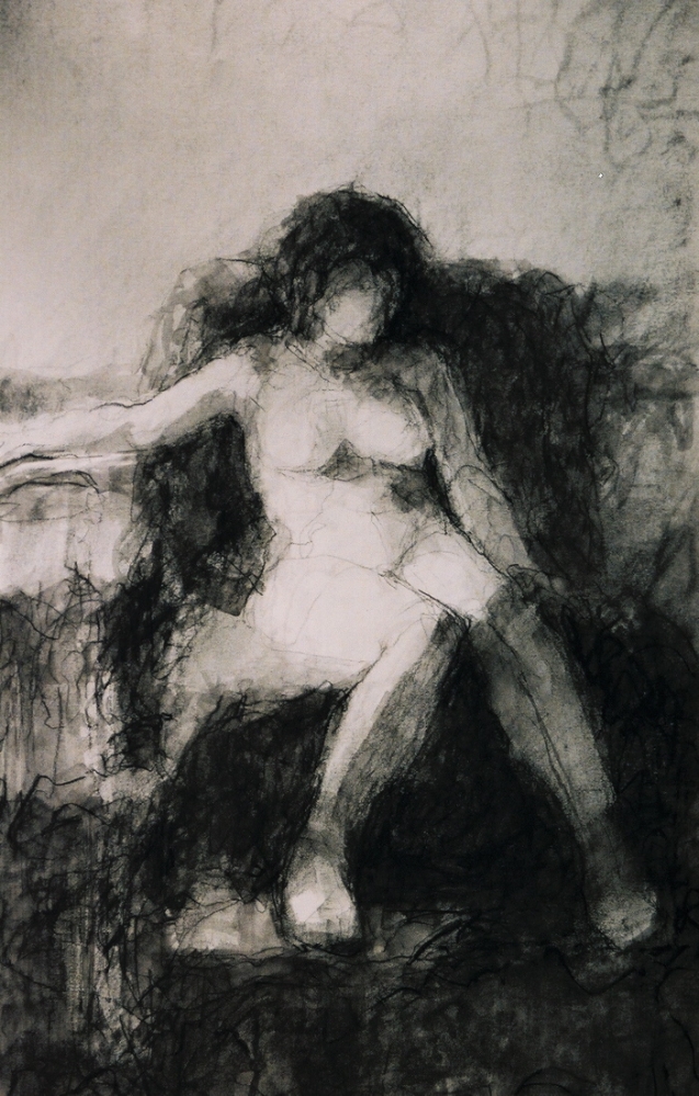Untitled IV (Figure1), ink and charcoal on paper, 2004, SOLD