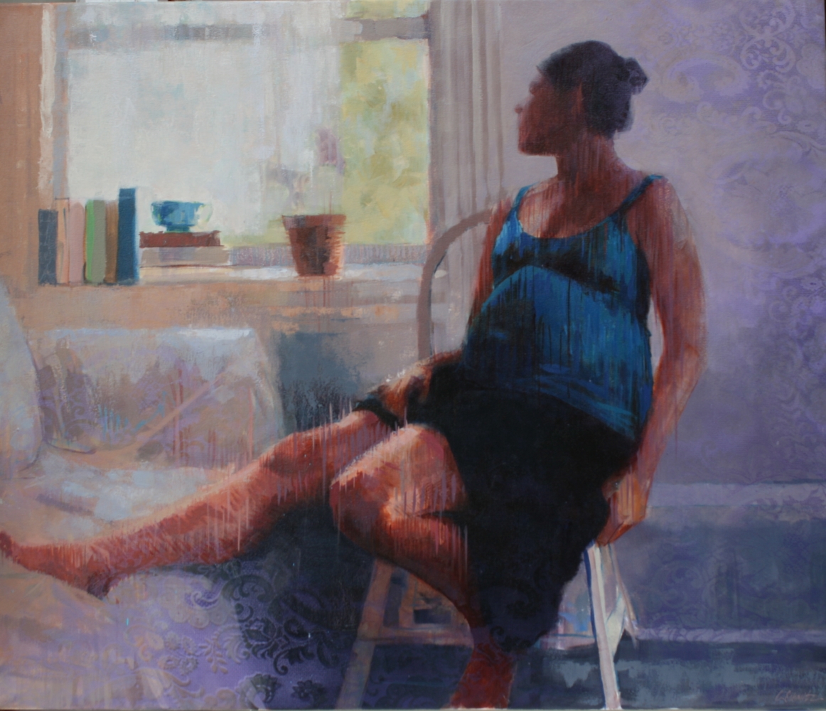 Sitting with Time, oil on canvas, 43x50, $3,700, AVAILABLE