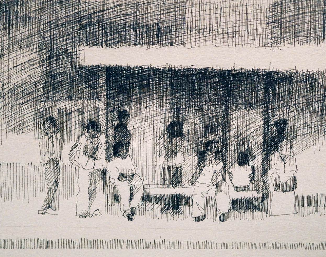 10th Street Stop, ink on paper, 2004